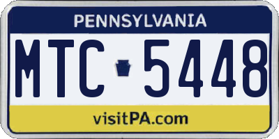 PA license plate MTC5448