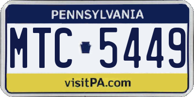PA license plate MTC5449