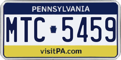 PA license plate MTC5459