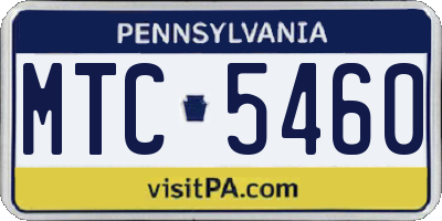 PA license plate MTC5460