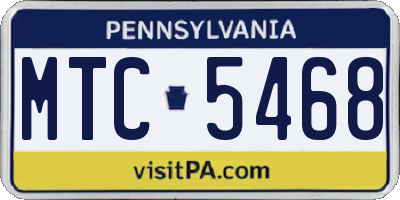 PA license plate MTC5468