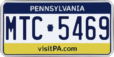 PA license plate MTC5469