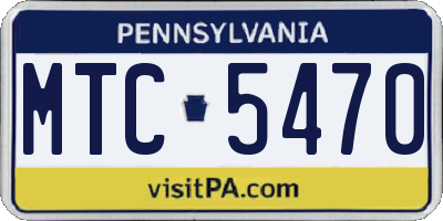 PA license plate MTC5470