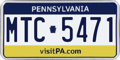 PA license plate MTC5471
