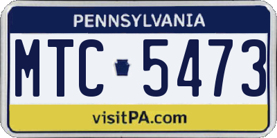 PA license plate MTC5473