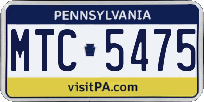 PA license plate MTC5475