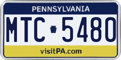 PA license plate MTC5480