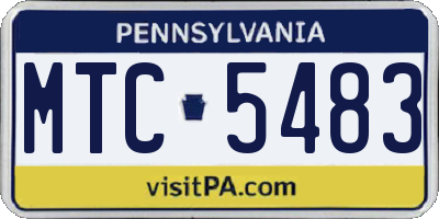 PA license plate MTC5483