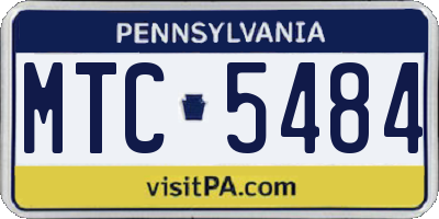 PA license plate MTC5484