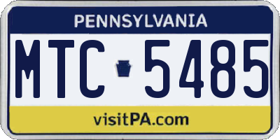 PA license plate MTC5485
