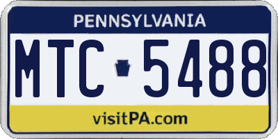 PA license plate MTC5488