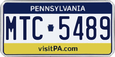 PA license plate MTC5489