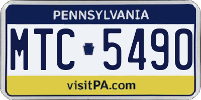 PA license plate MTC5490