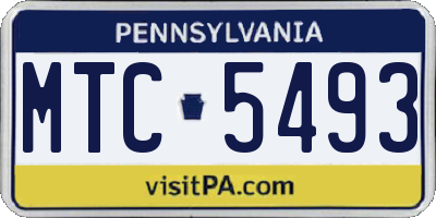 PA license plate MTC5493