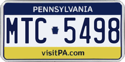 PA license plate MTC5498