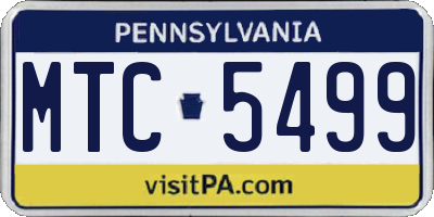 PA license plate MTC5499