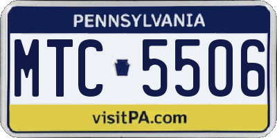 PA license plate MTC5506