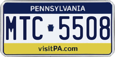 PA license plate MTC5508