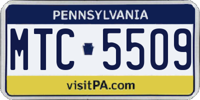 PA license plate MTC5509