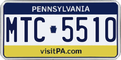 PA license plate MTC5510