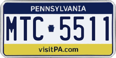 PA license plate MTC5511
