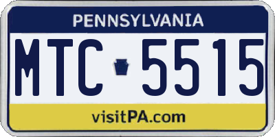 PA license plate MTC5515