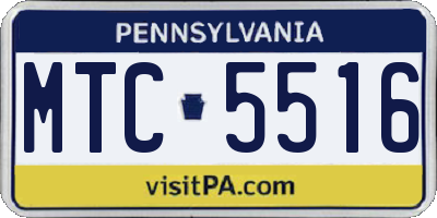 PA license plate MTC5516