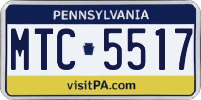 PA license plate MTC5517