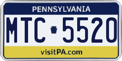 PA license plate MTC5520