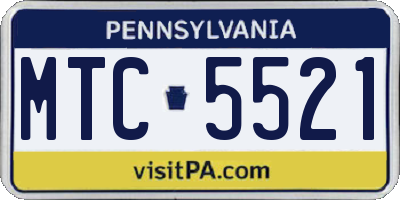 PA license plate MTC5521
