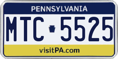 PA license plate MTC5525