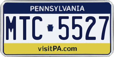 PA license plate MTC5527