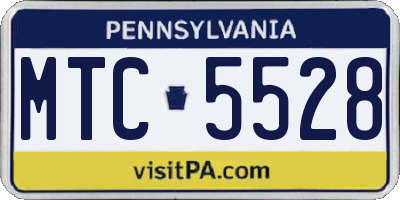 PA license plate MTC5528
