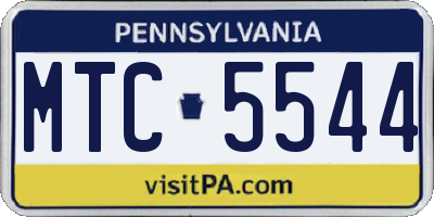 PA license plate MTC5544