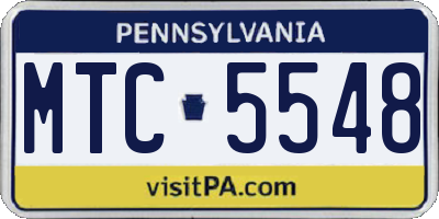 PA license plate MTC5548