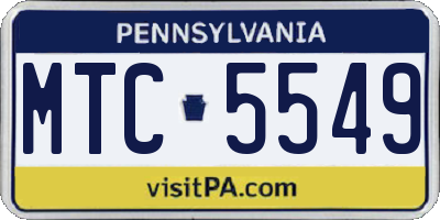 PA license plate MTC5549
