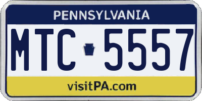 PA license plate MTC5557