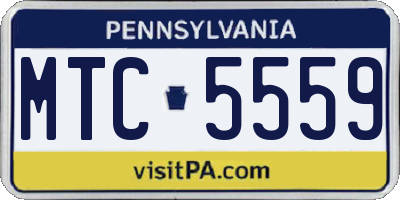 PA license plate MTC5559