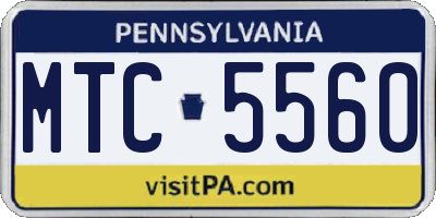 PA license plate MTC5560