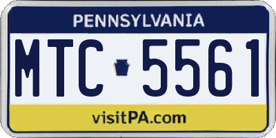 PA license plate MTC5561