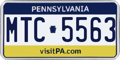 PA license plate MTC5563