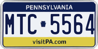 PA license plate MTC5564