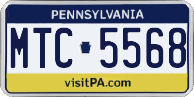 PA license plate MTC5568