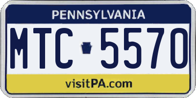 PA license plate MTC5570