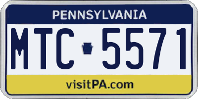 PA license plate MTC5571
