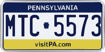 PA license plate MTC5573