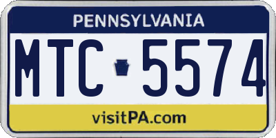 PA license plate MTC5574