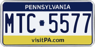 PA license plate MTC5577