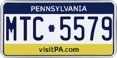 PA license plate MTC5579