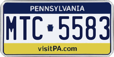 PA license plate MTC5583